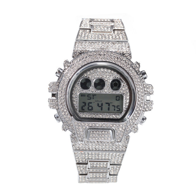 Iced Digital Chronograph Date Watch - Different Drips