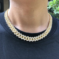 Thumbnail for 10mm One Row Prong Cuban Link Chain - Different Drips
