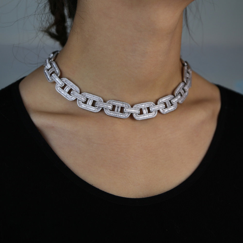 Women's 15mm baguette mariner choker - Different Drips