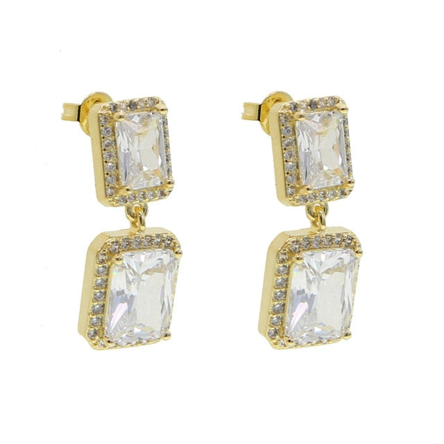 Women's Baguette Square Earrings - Different Drips