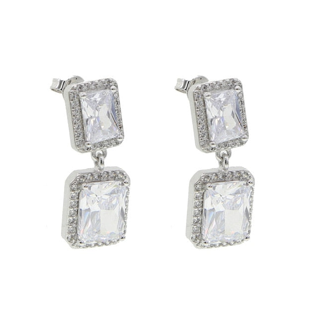 Women's Baguette Square Earrings - Different Drips