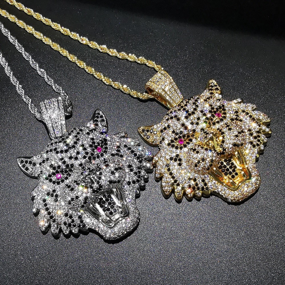 Iced Out Tiger Head Pendant - Different Drips