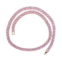Thumbnail for Women's Iced Out 5mm Pink Tennis Choker - Different Drips