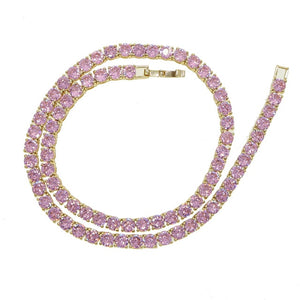 Women's Iced Out 5mm Pink Tennis Choker - Different Drips