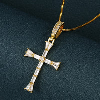 Thumbnail for Iced Out Baguette Cross Pendant - Different Drips