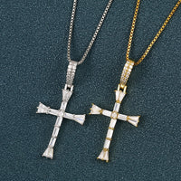 Thumbnail for Iced Out Baguette Cross Pendant - Different Drips