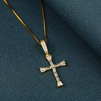 Thumbnail for Iced Out Baguette Cross Pendant - Different Drips