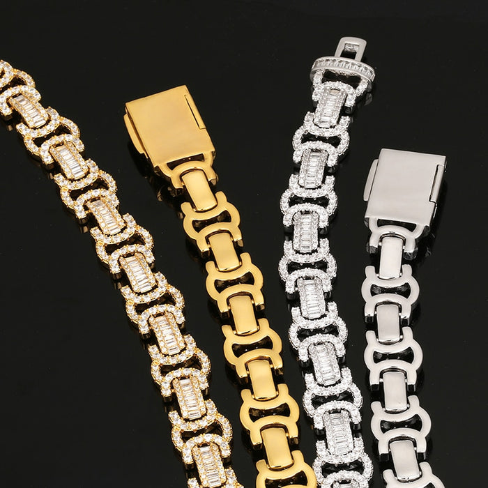 13mm Baguette Byzantine Chain - Different Drips