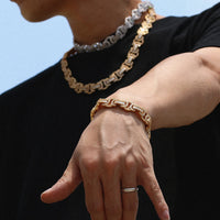 Thumbnail for 15mm Baguette Byzantine Bracelet - Different Drips