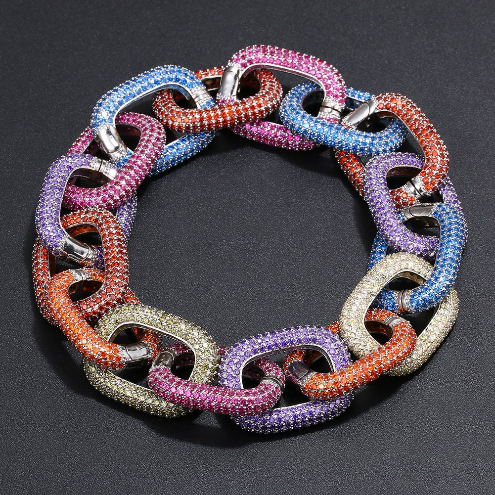 Iced Out 22mm Fully Multi-Colored Bracelet - Different Drips