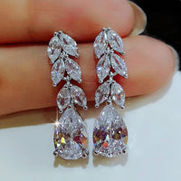 Thumbnail for Women's Leaf Water Drop Earrings - Different Drips