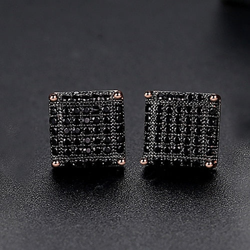 Smooth Square Stud Earrings - Different Drips