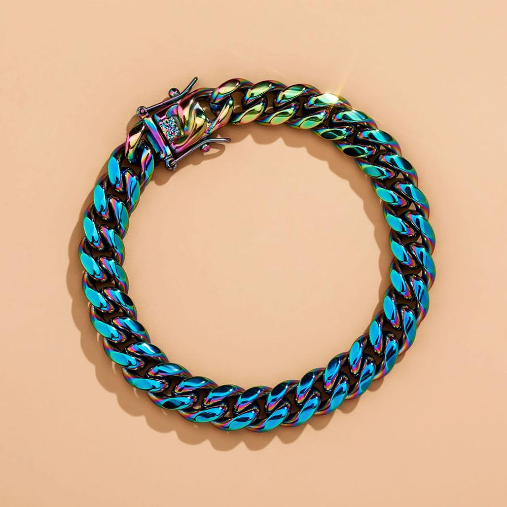 Rainbow Miami Cuban Link Bracelet - Different Drips