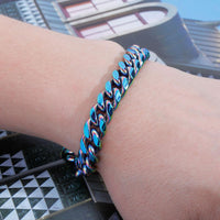 Thumbnail for Rainbow Miami Cuban Link Bracelet - Different Drips