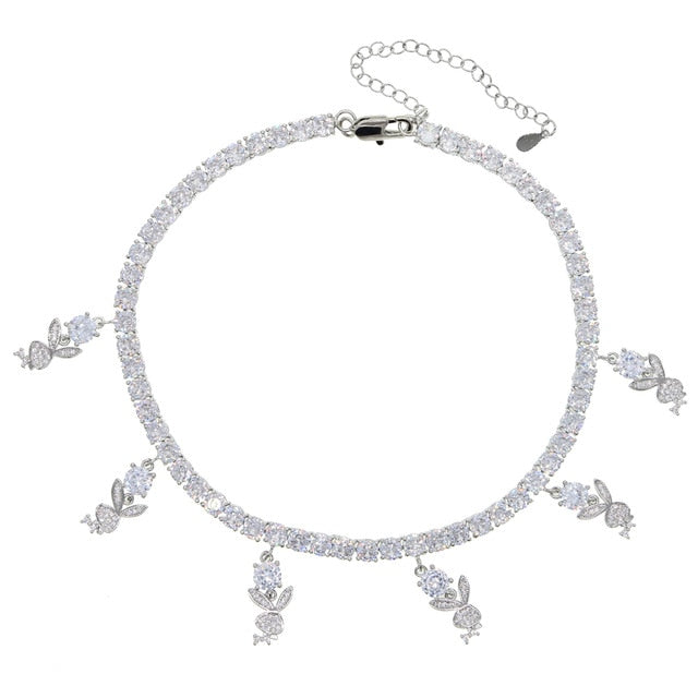 Women's Iced Out Bunny Choker - Different Drips