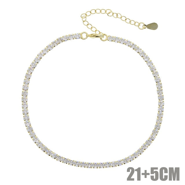 Women's 3MM Tennis Anklet - Different Drips