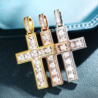 Thumbnail for Baguette Tennis Cross Pendant - Different Drips