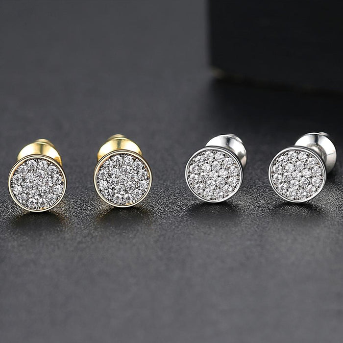 Classic Slim Round Cut Stud Earrings - Different Drips