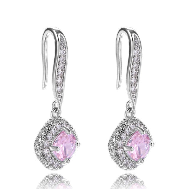 Women's Square Cut Tennis Earrings - Different Drips