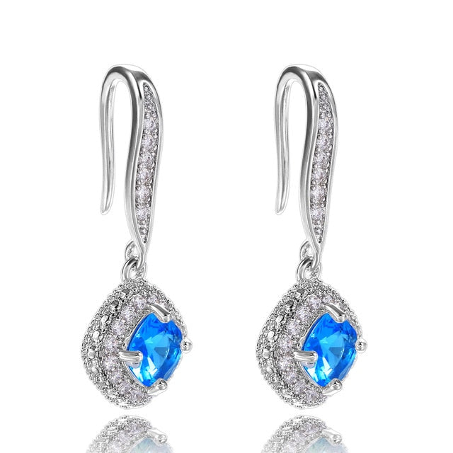 Women's Square Cut Tennis Earrings - Different Drips