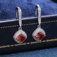 Thumbnail for Women's Square Cut Tennis Earrings - Different Drips
