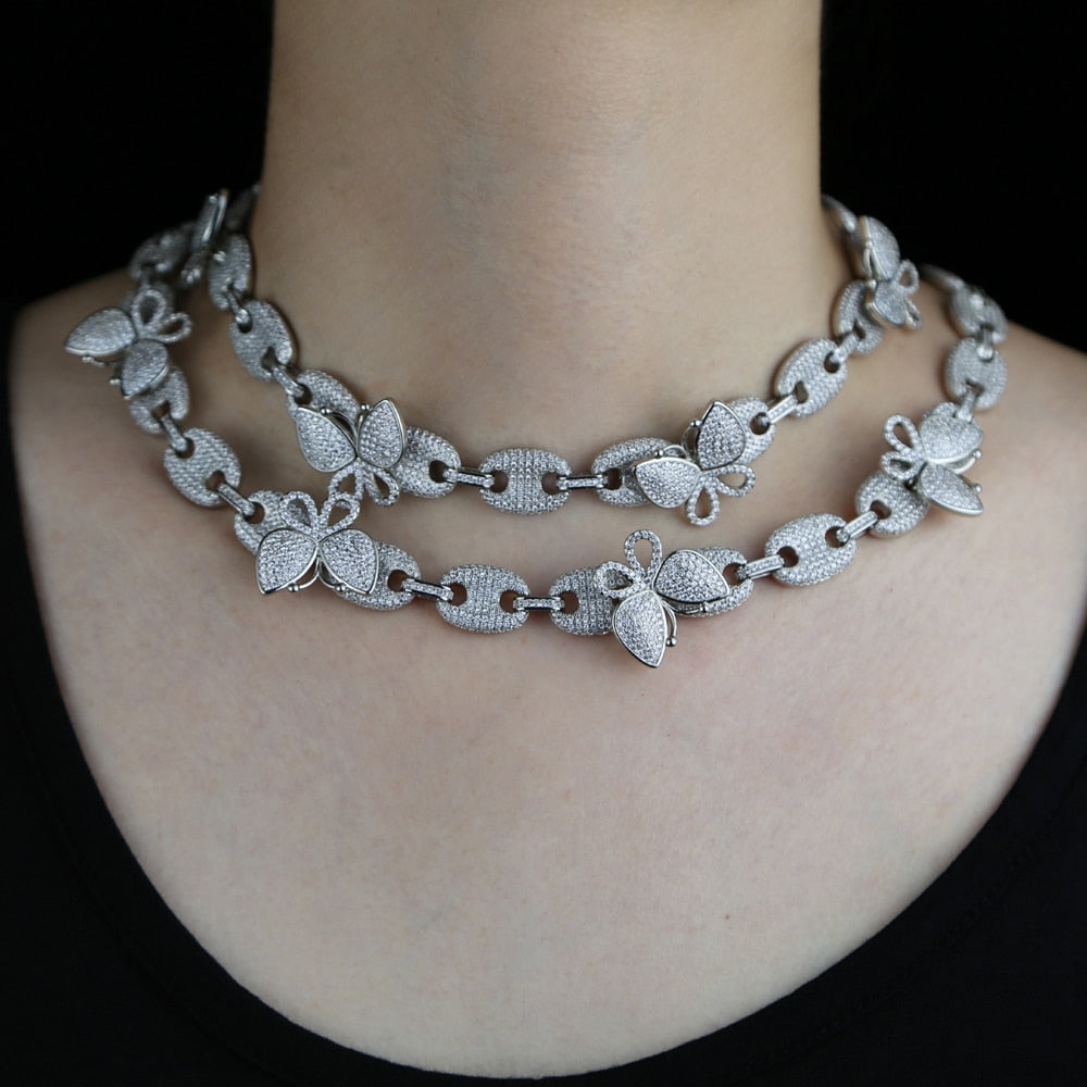 Women's Iced Out Mariner Butterfly Choker - Different Drips