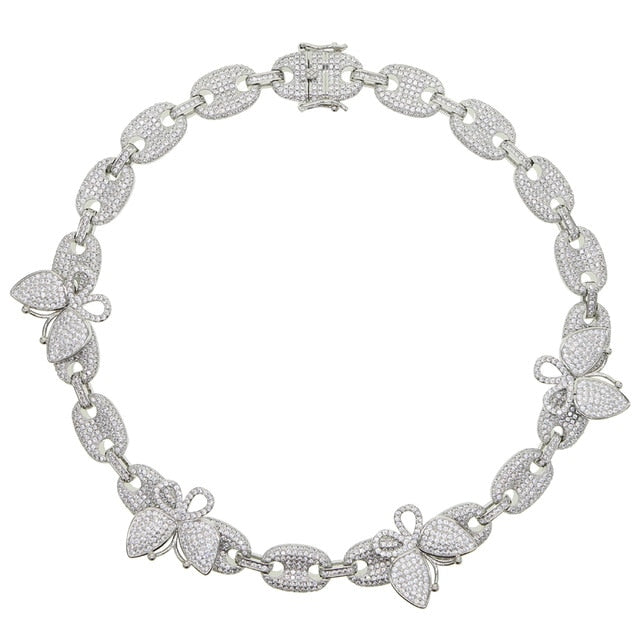 Women's Iced Out Mariner Butterfly Choker - Different Drips