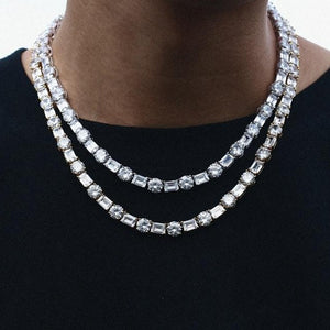 Center Stone Baguette Tennis Necklace - Different Drips