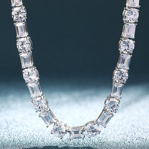 Center Stone Baguette Tennis Necklace - Different Drips