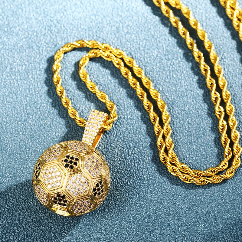 Iced Out Football Pendant - Different Drips
