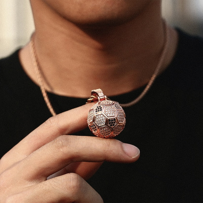 Iced Out Football Pendant - Different Drips