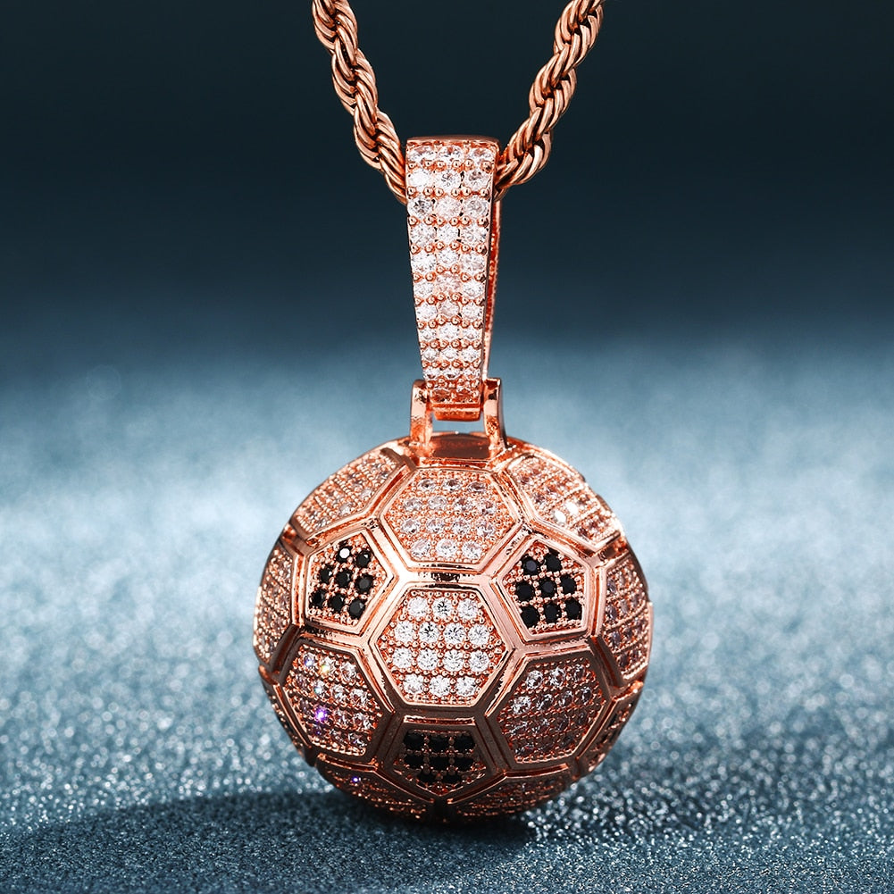 Iced Out Football Pendant - Different Drips