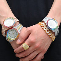 Thumbnail for Iced Multi-Color Roman Numeral Watch - Different Drips