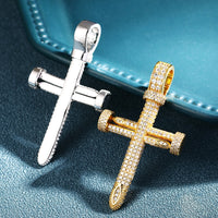 Thumbnail for 3D Thick Double Nail Cross Pendant - Different Drips