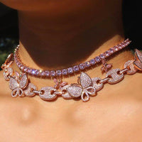 Thumbnail for Women's Iced Out Mariner Butterfly Choker - Different Drips