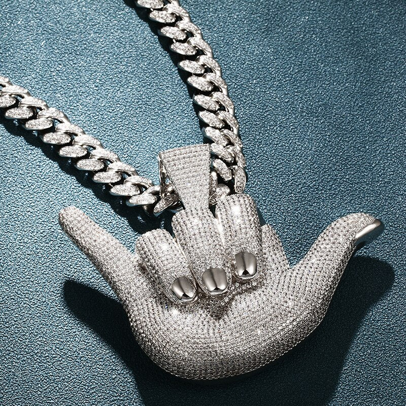 Oversized Rock Hand Pendant - Different Drips