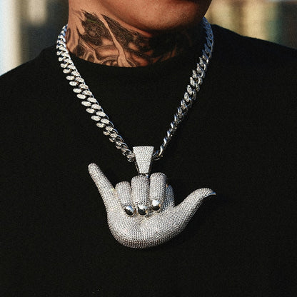 Oversized Rock Hand Pendant - Different Drips