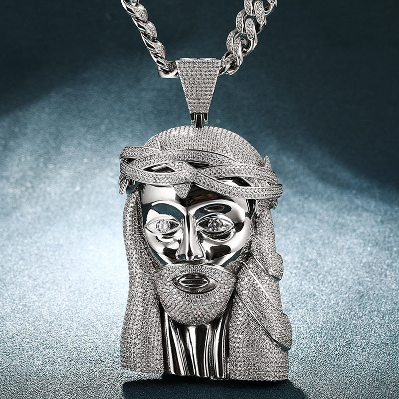 Oversized Jesus Head Pendant - Different Drips