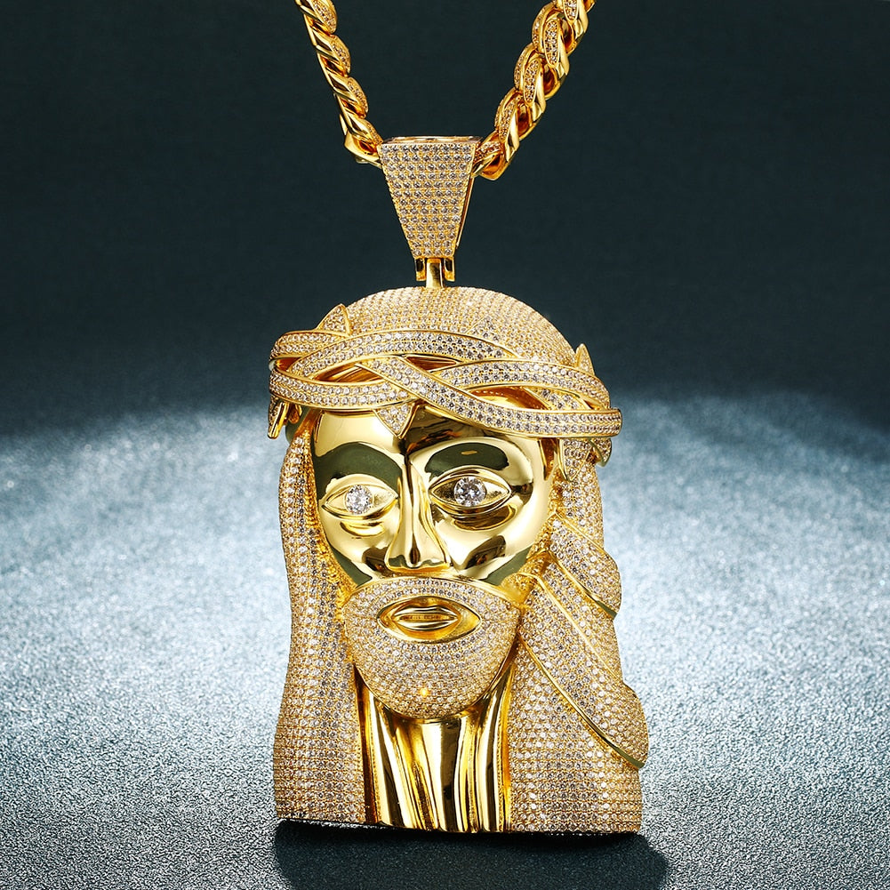 Oversized Jesus Head Pendant - Different Drips