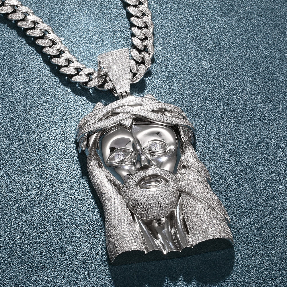 Oversized Jesus Head Pendant - Different Drips