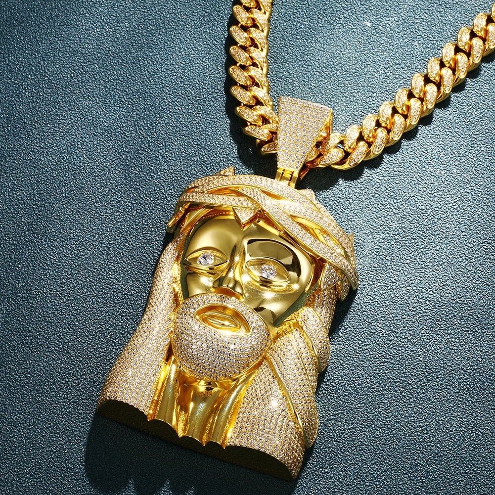 Oversized Jesus Head Pendant - Different Drips