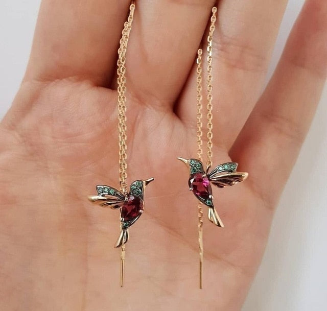 Women's Humming Bird Earrings - Different Drips