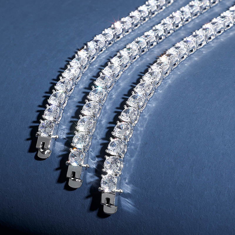 3-6mm Solid 925 Sterling Silver Tennis Chain - Different Drips
