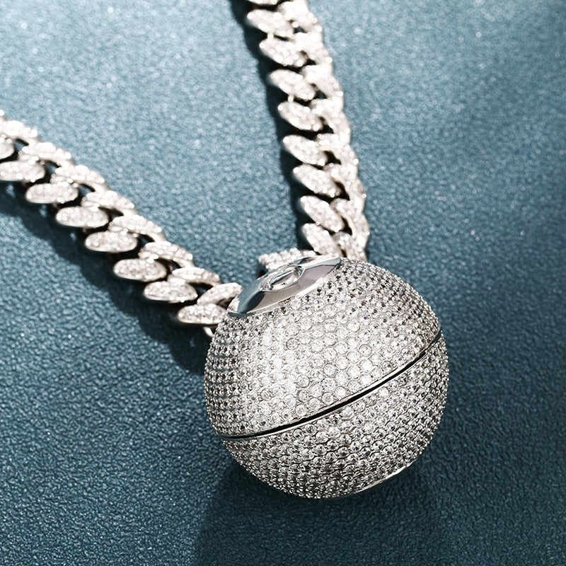 Iced Out 8 Ball Pendant - Different Drips