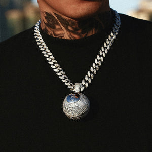 Iced Out 8 Ball Pendant - Different Drips