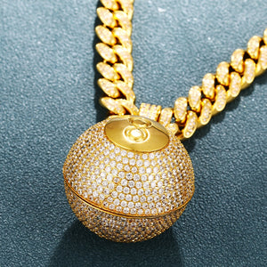 Iced Out 8 Ball Pendant - Different Drips