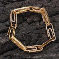 Thumbnail for 10mm Iced Out Paper Clip Bracelet - Different Drips
