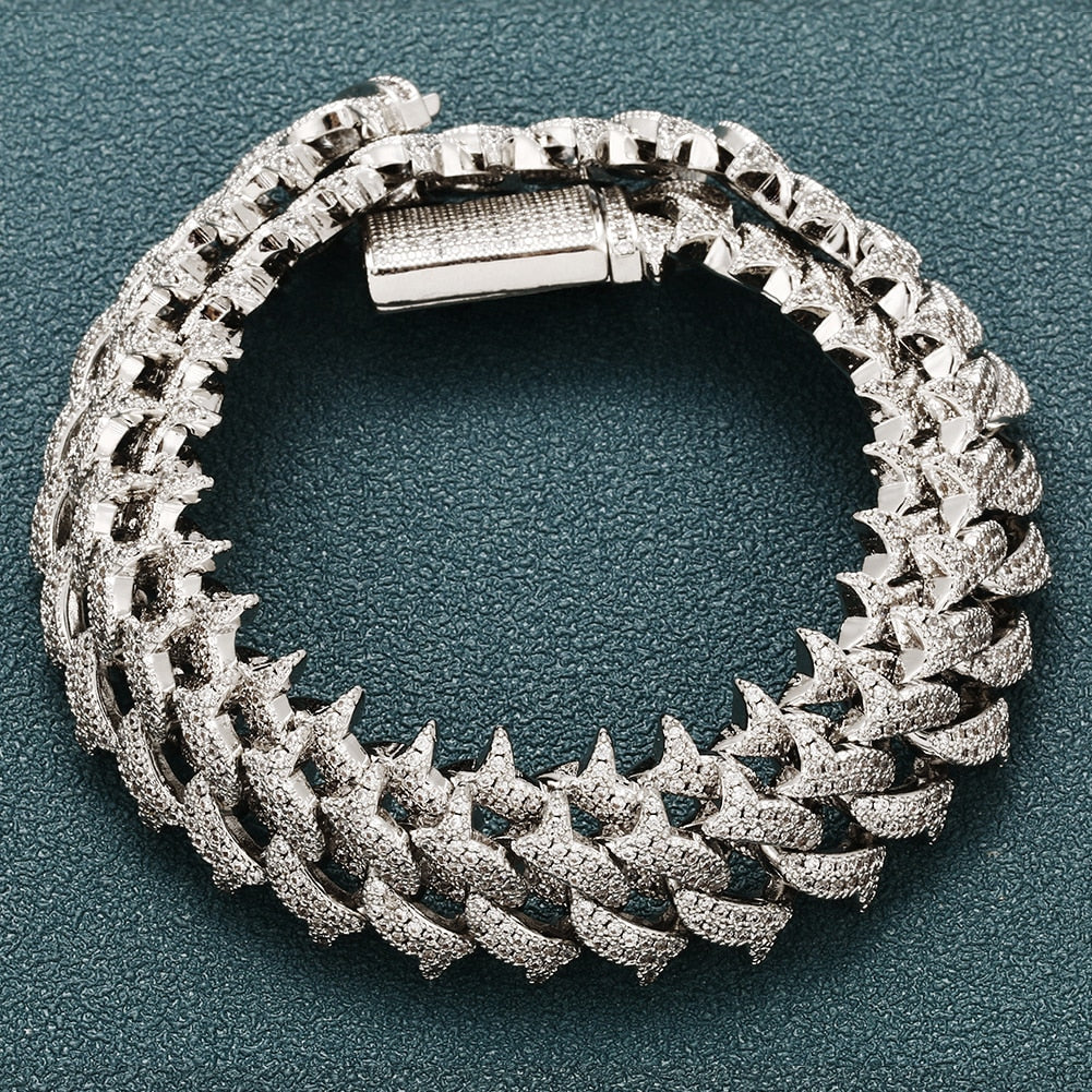 18mm Iced Out Paved Spiked Cuban Chain - Different Drips