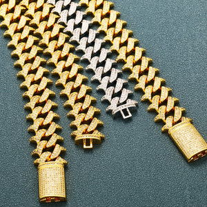 18mm Iced Out Paved Spiked Cuban Chain - Different Drips