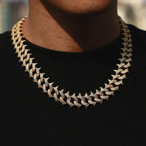 18mm Iced Out Paved Spiked Cuban Chain - Different Drips